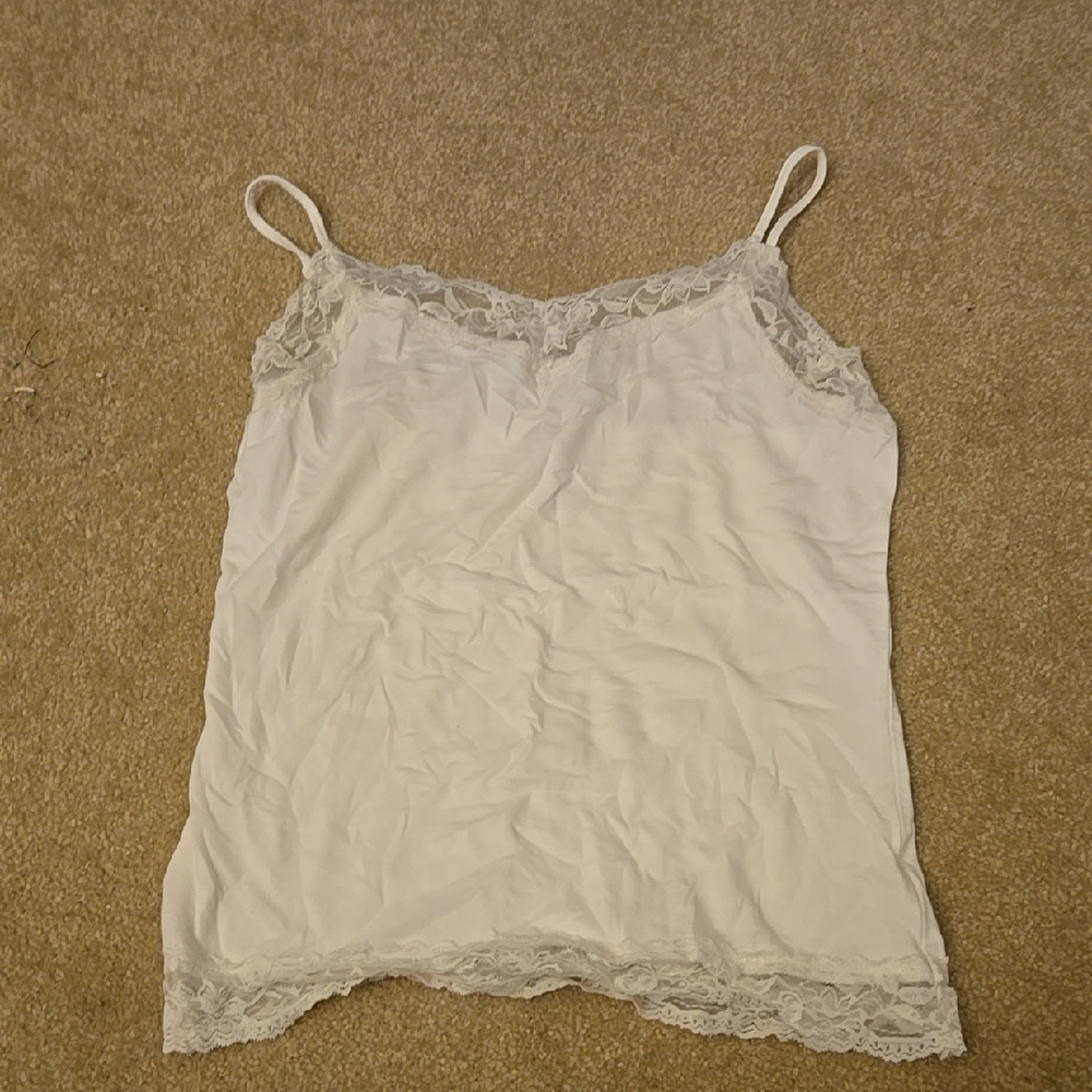 White Lace Trim Camisole